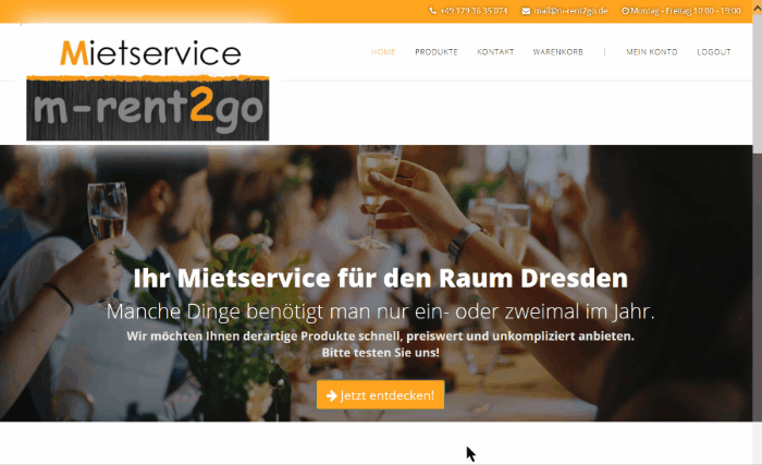 Reservierung eines Partyzelt So geht's